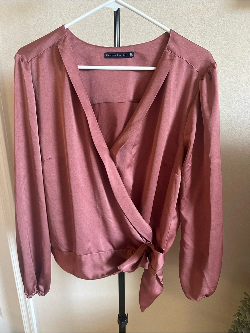 Abercrombie & Fitch Dusty Rose Satin Wrap Chemise